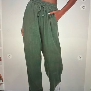 Linen-Blend Pants💚